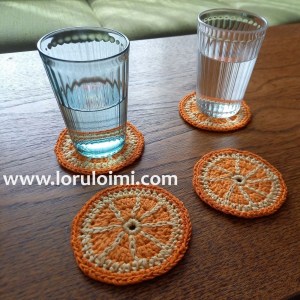 Appelsiini-lasinalunen 4 kpl