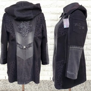 Naisten musta-harmaa Heleganssi takki