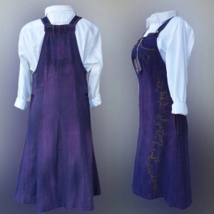 Heleganssi lila farkkuliivimekko 38-40
